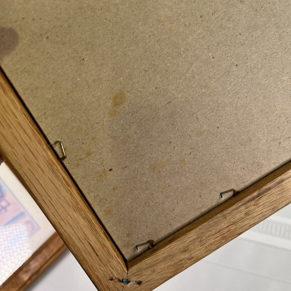 VTG 80s Sarnoff Litho USA Primitive Country Kitchen Prints Set of 2 Oak Frame - Picture 10 of 10